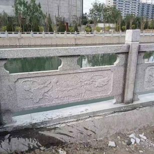 汕头 芙蓉白大花桥梁、河道，石材栏杆、围栏、护栏