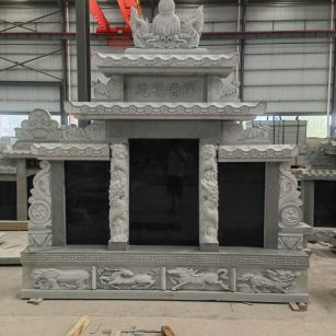 汕头 芝麻灰高档墓碑、土墓，一套也支持定做