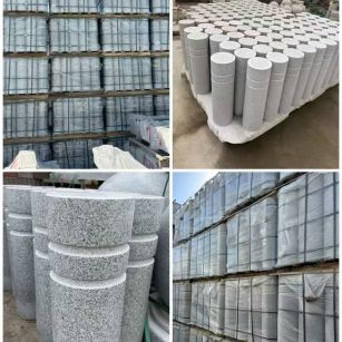 汕头 芝麻白花岗岩挡车柱、隔离柱多少钱