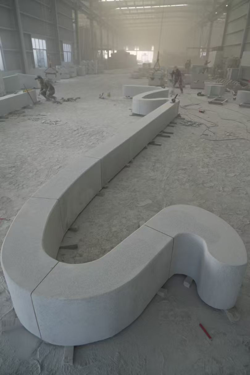 汕头 花岗岩整石坐凳拼装