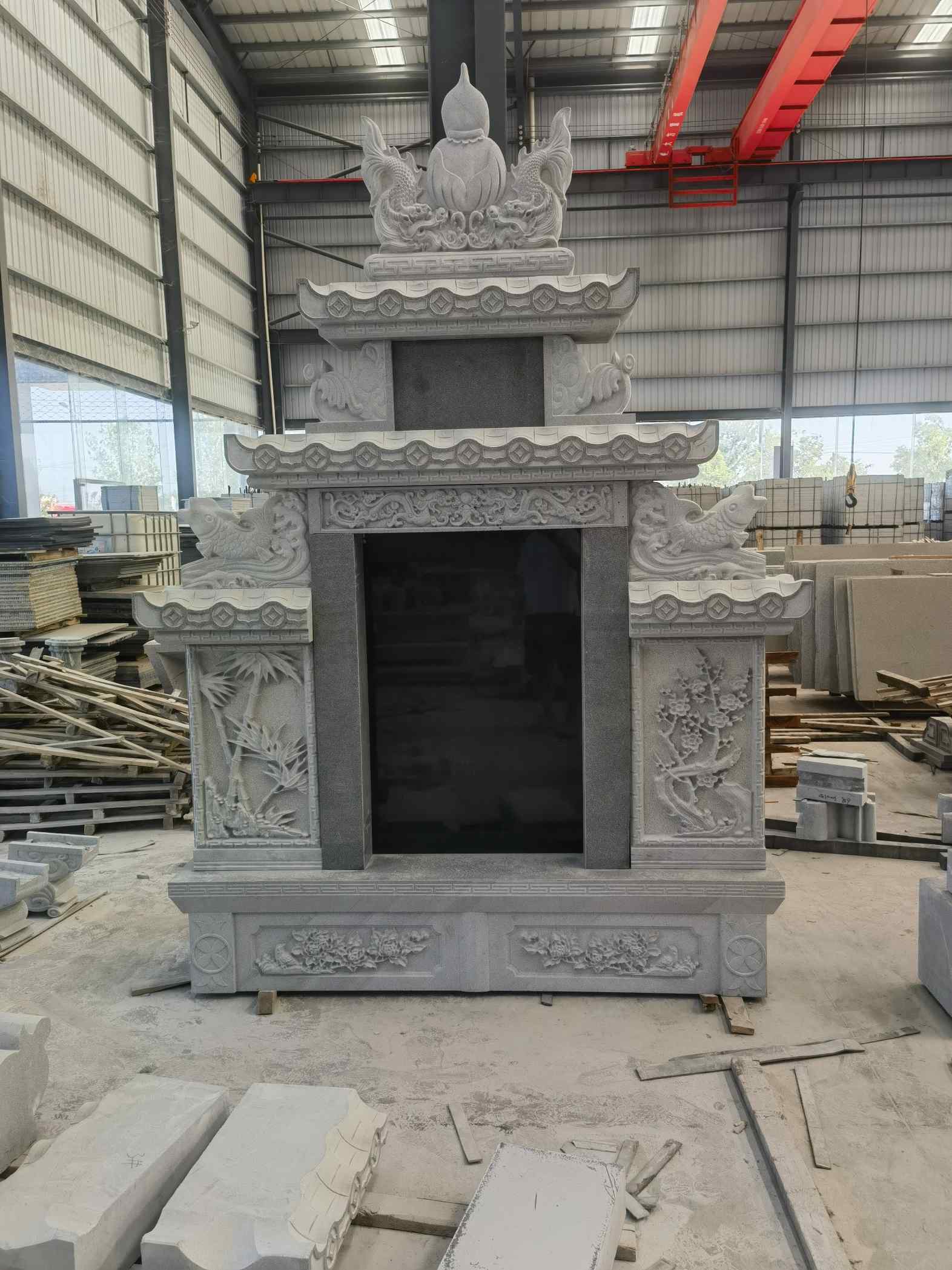 汕头 芝麻灰高档墓碑、土墓，一套也支持定做