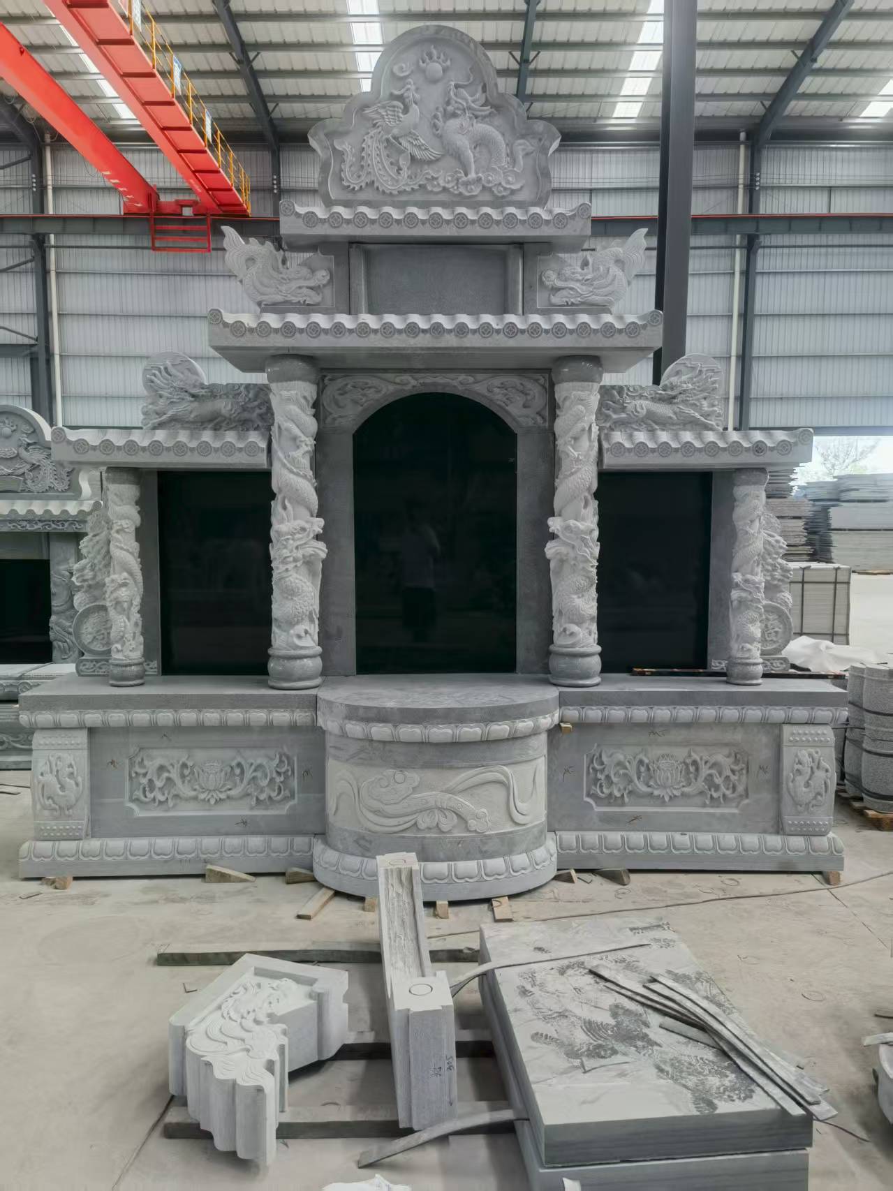 汕头 芝麻灰高档墓碑，土墓，可定制